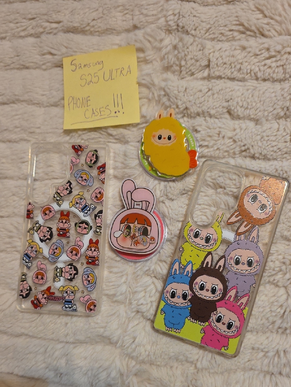 Cute Character Samsung S25 Ultra Phone Case Bundle — Pastel Multi